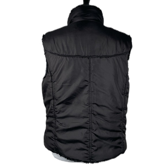 KC Collections Reversible Faux Fur Vest, Black, X-Large - Picture 7 of 12
